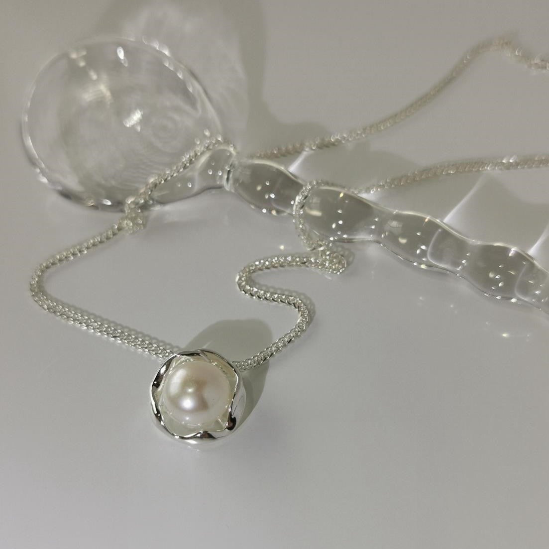 Silver Pearl Necklace - Ella
