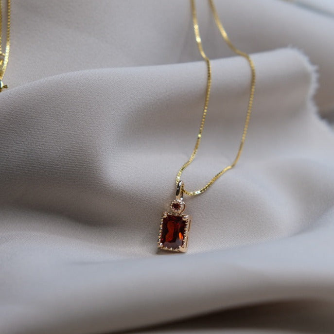 Ruby Necklace (Solid Silver)