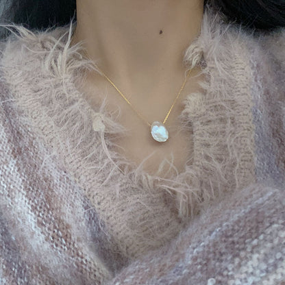 Baroque Pearl Necklace (Solid Silver) - Selena