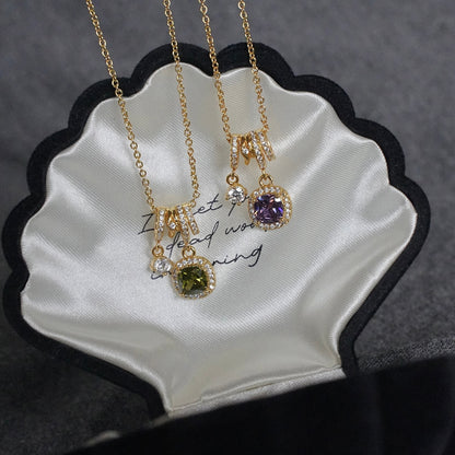 Pavé Halo Regal Amethyst Necklace