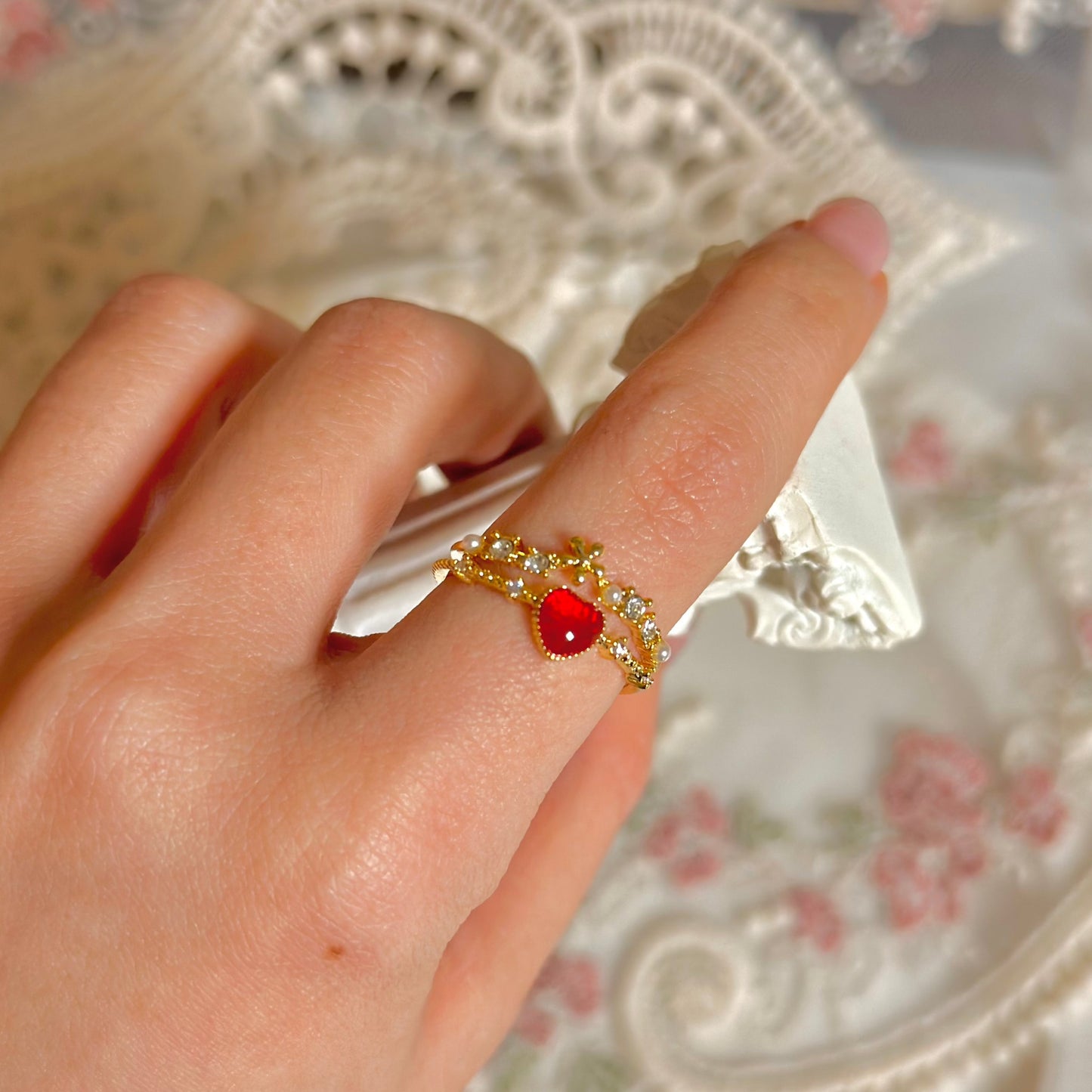 Floral Heart Ring - Jaimie