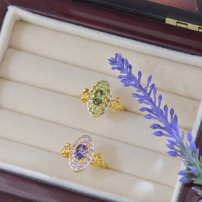 Fleur Medallion Amethyst Ring