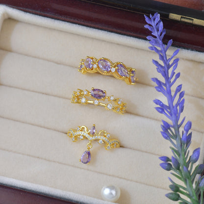 Chandelier Amethyst Ring