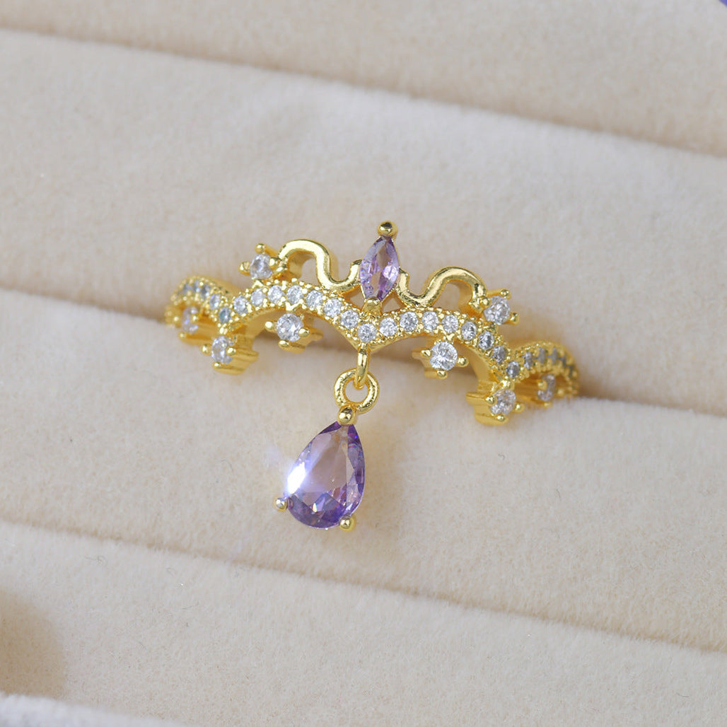 Chandelier Amethyst Ring