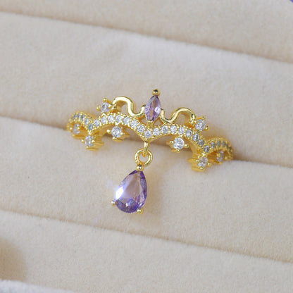 Chandelier Amethyst Ring