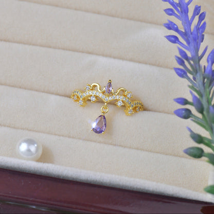Chandelier Amethyst Ring