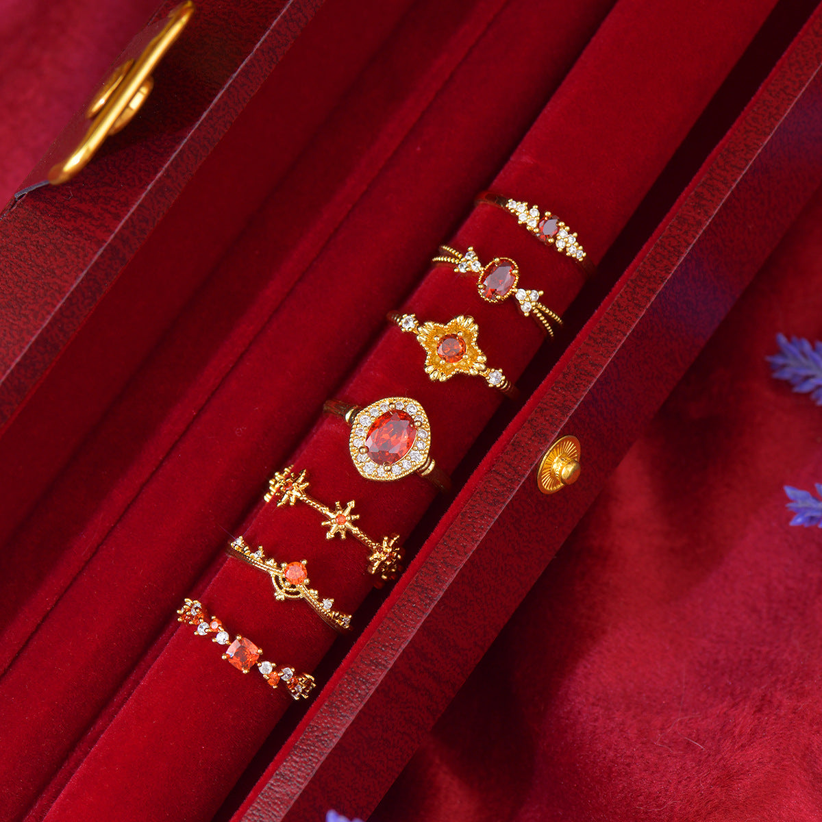 Scarlet Crownlet Ring