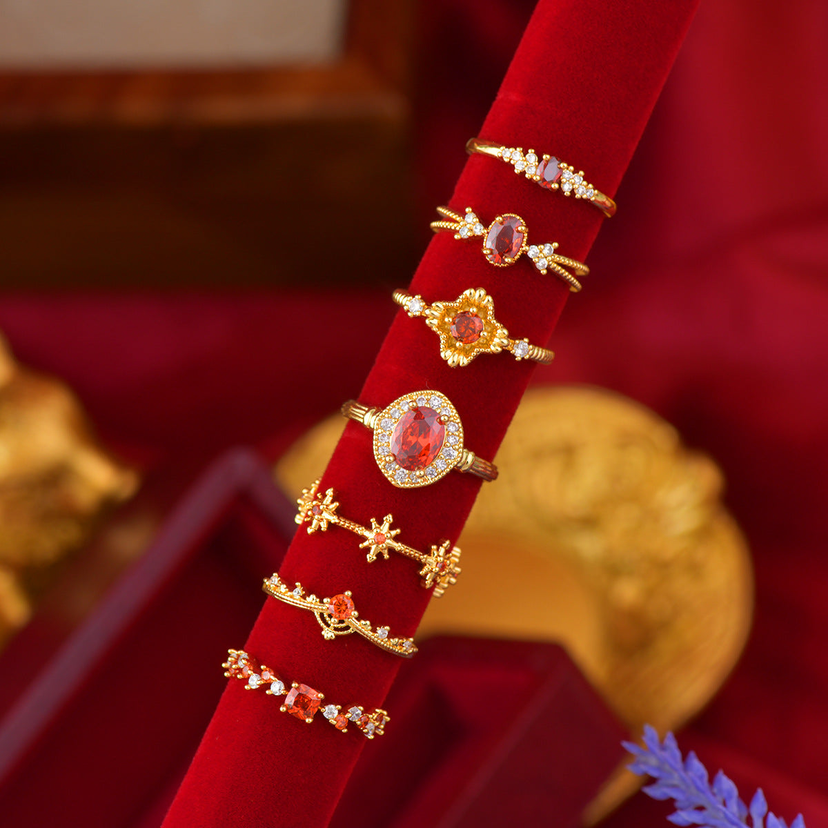 Scarlet Crownlet Ring