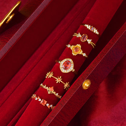 Scarlet Crownlet Ring