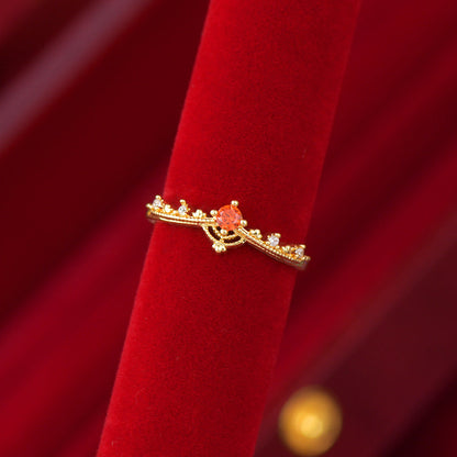 Scarlet Crownlet Ring