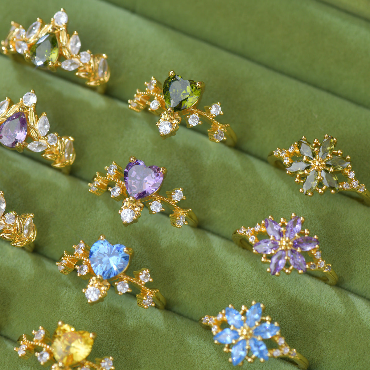 Azure Heart Flourish Ring