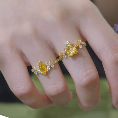 Citrine Marquise Laurel Ring