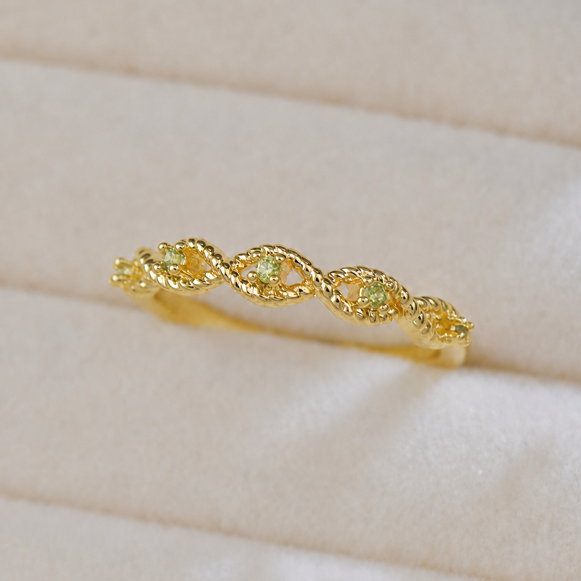 Gilded Infinity Peridot Ring