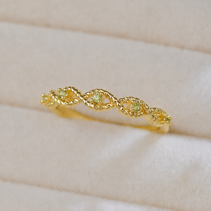 Gilded Infinity Peridot Ring
