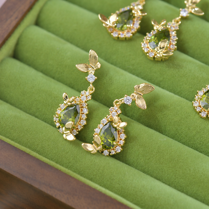 Gilded Butterfly Peridot Earrings