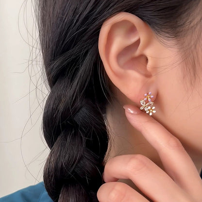 Flower Butterfly Stud Earrings - Tatiana
