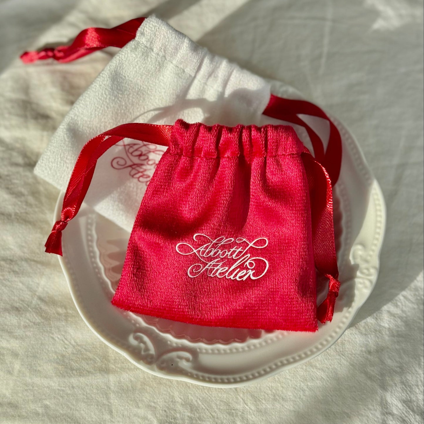 Jewelry Pouch (Red Fluffy Velour)