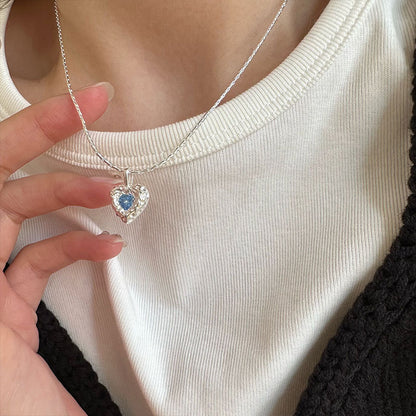 Ocean Heart Necklace (Solid Silver)