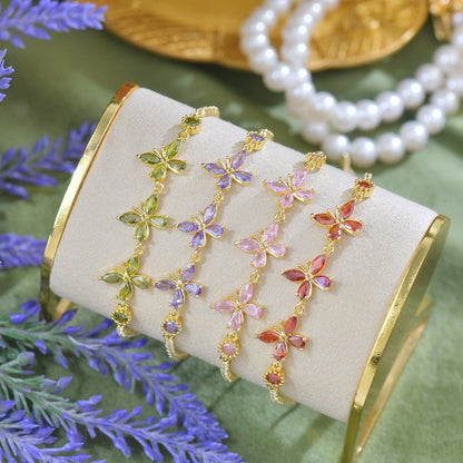 Adelaide Bracelet in Green - Gold Plated - Abbott Atelier