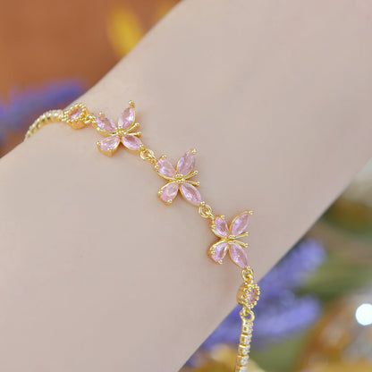 Adelaide Bracelet in Pink - Gold Plated - Abbott Atelier