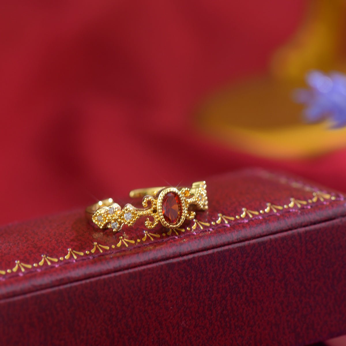Alessandra Ruby Ring - Gold - Plated - Abbott Atelier