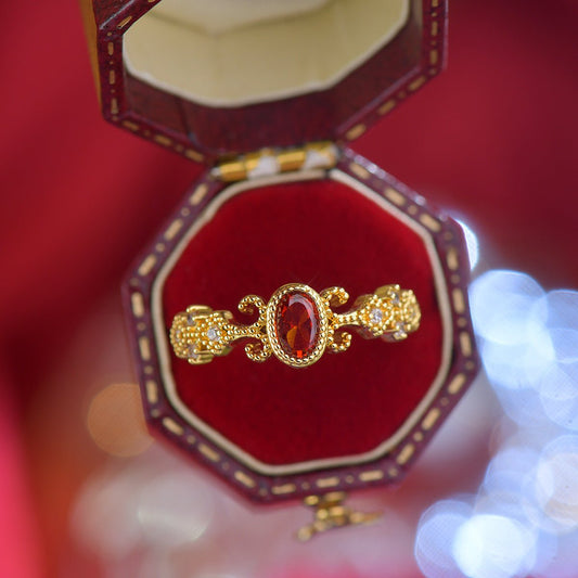 Alessandra Ruby Ring - Gold - Plated - Abbott Atelier