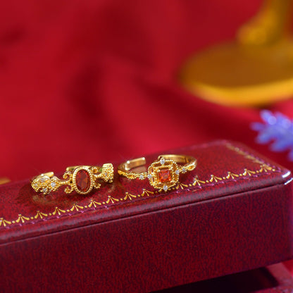 Alessandra Ruby Ring - Gold - Plated - Abbott Atelier