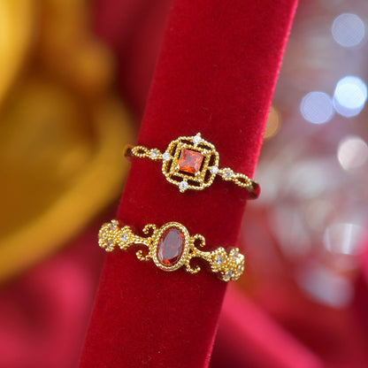 Alessandra Ruby Ring - Gold - Plated - Abbott Atelier