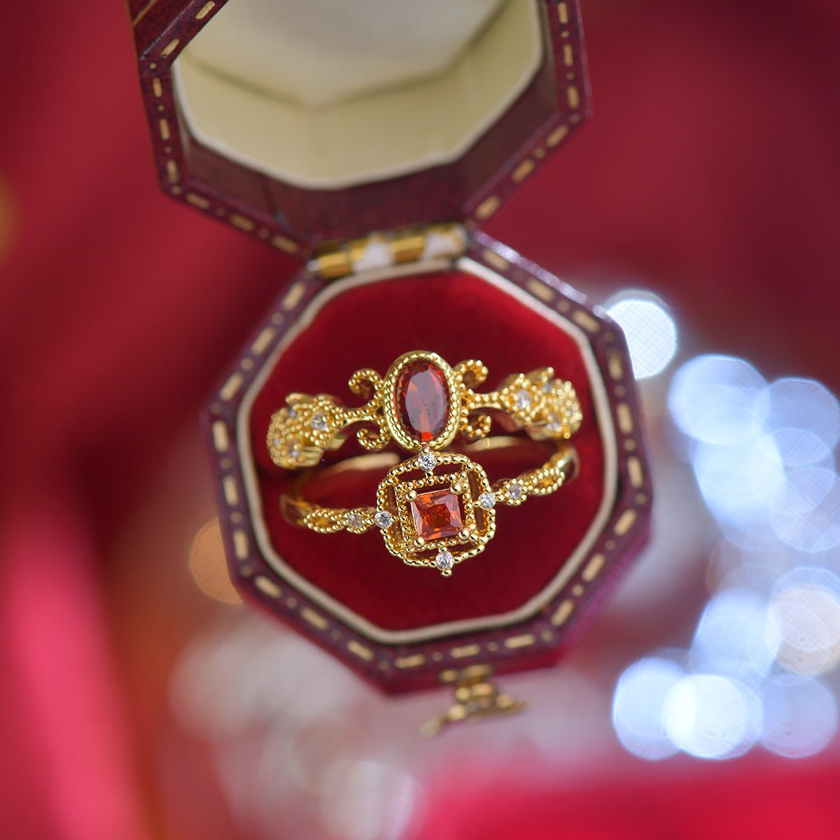 Alessandra Ruby Ring - Gold - Plated - Abbott Atelier