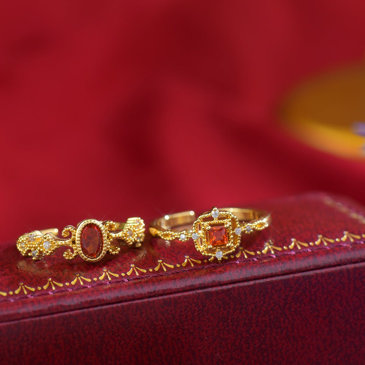 Alessandra Ruby Ring - Gold - Plated - Abbott Atelier