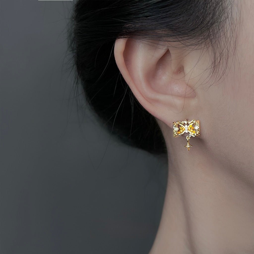 Amber Hourglass Earrings - Hypoallergenic - Abbott Atelier