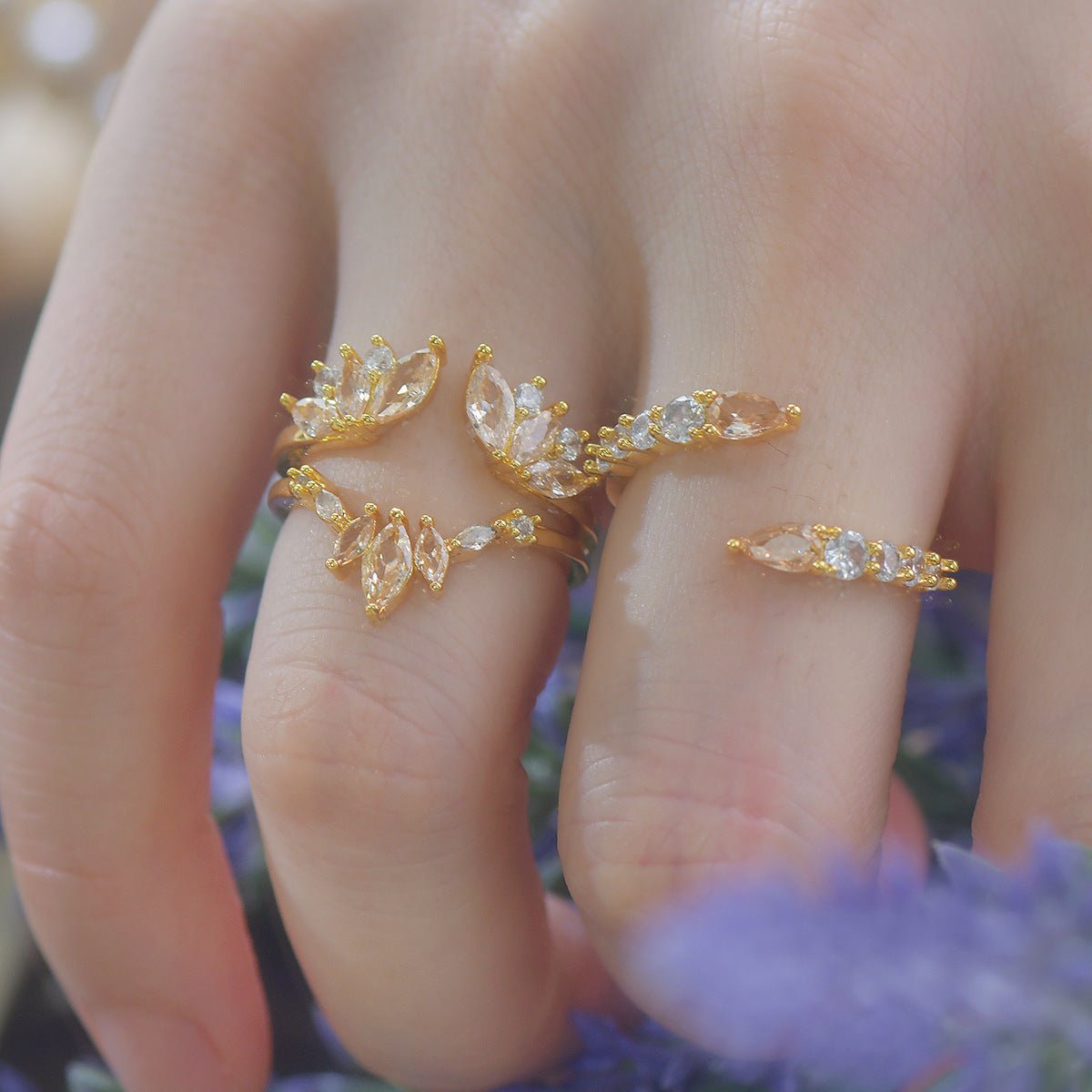 Amberlight Bypass Ring - Gold-Plated - Abbott Atelier