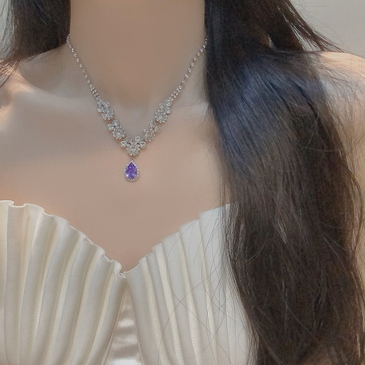 Amethyst Princess Necklace - Gold Plated - Abbott Atelier