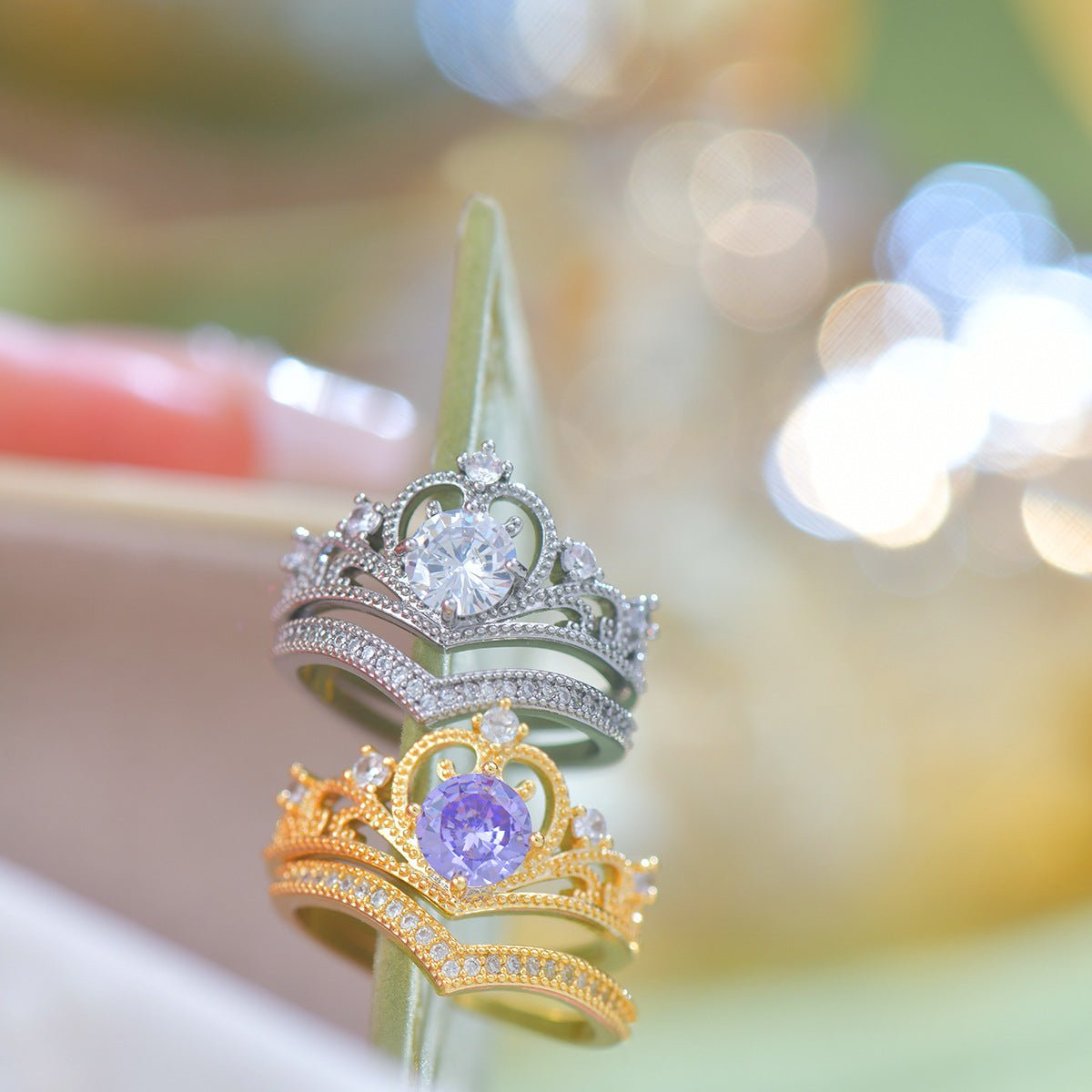 Amethyst Tiara Ring Set - Gold - Plated - Abbott Atelier