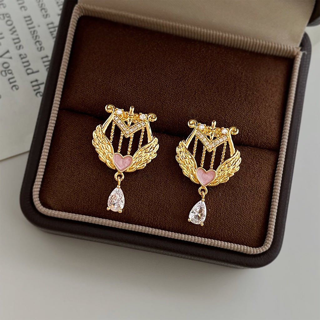 Amour Heart Lyre Earrings - Hypoallergenic - Abbott Atelier