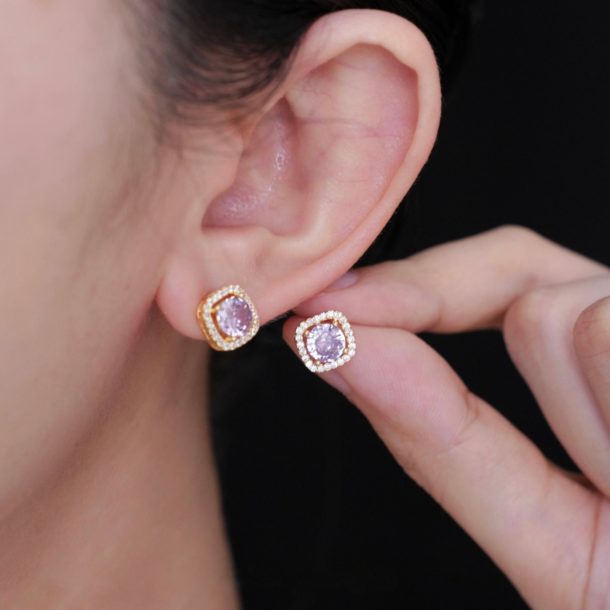 Angelica Baroque Stud Earrings - Gold Plated - Abbott Atelier