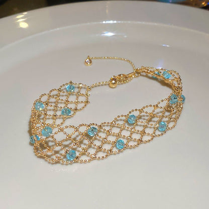 Aqua Lace Bracelet in Gold - Gold Plated - Abbott Atelier