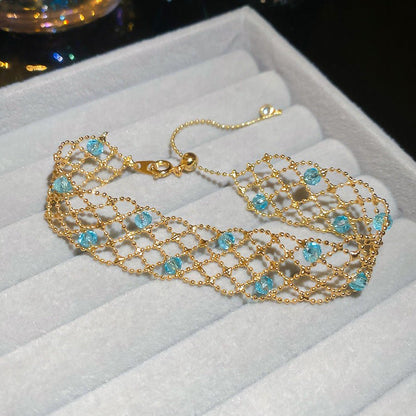 Aqua Lace Bracelet in Gold - Gold Plated - Abbott Atelier