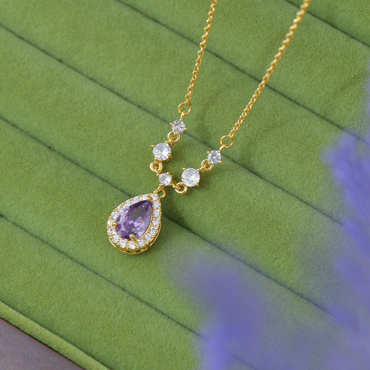Aurelia Amethyst Necklace - Gold Plated - Abbott Atelier