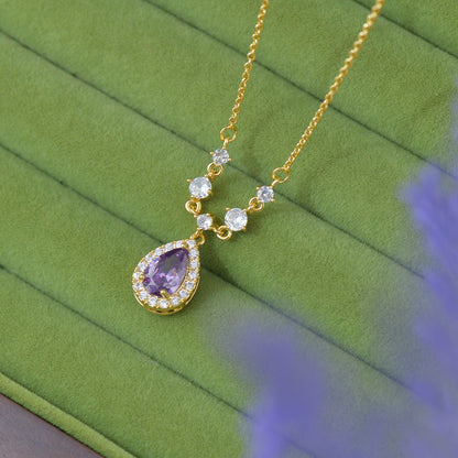 Aurelia Amethyst Necklace - Gold Plated - Abbott Atelier