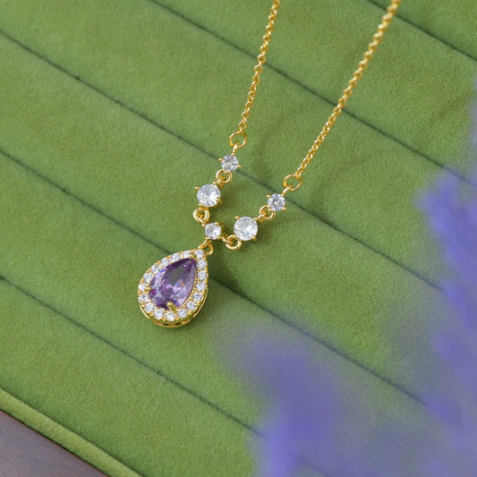 Aurelia Amethyst Necklace - Gold Plated - Abbott Atelier