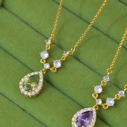 Aurelia Peridot Necklace - Gold Plated - Abbott Atelier