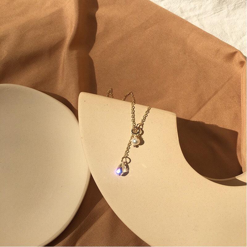 Austrian Crystal & Pearl Necklace - Gold - Filled - Abbott Atelier