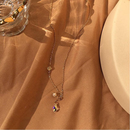 Austrian Crystal & Pearl Necklace - Gold - Filled - Abbott Atelier