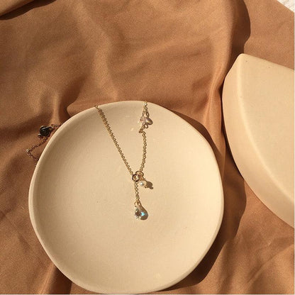 Austrian Crystal & Pearl Necklace - Gold - Filled - Abbott Atelier