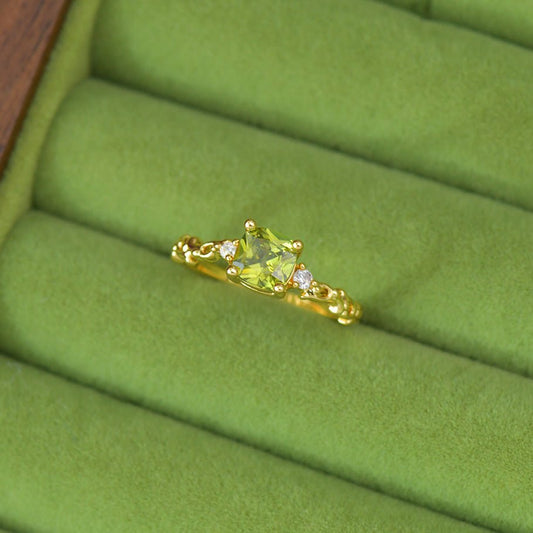 Ayla Peridot Ring in Gold - Gold - Plated - Abbott Atelier