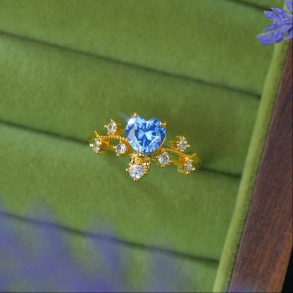 Azure Heart Flourish Ring - Gold-Plated - Abbott Atelier