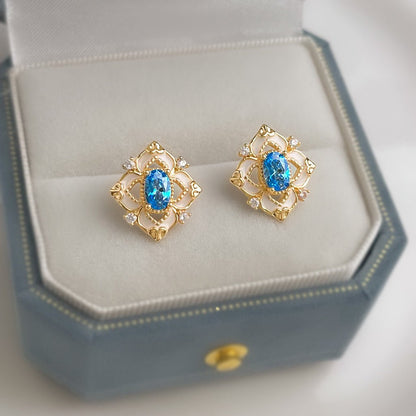 Azure Versailles Earrings - Hypoallergenic - Abbott Atelier