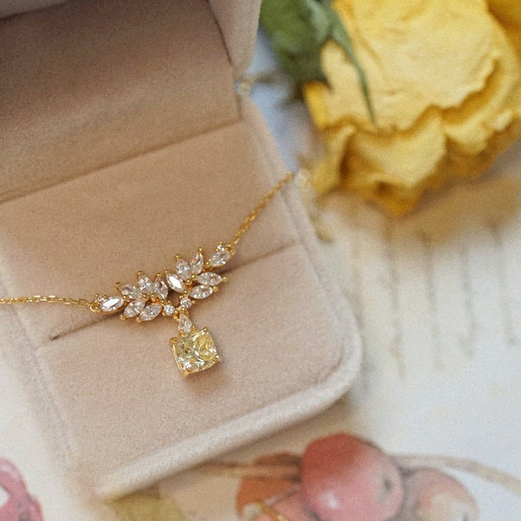 Baroque Citrine Necklace (Solid Silver) - Hypoallergenic - Abbott Atelier