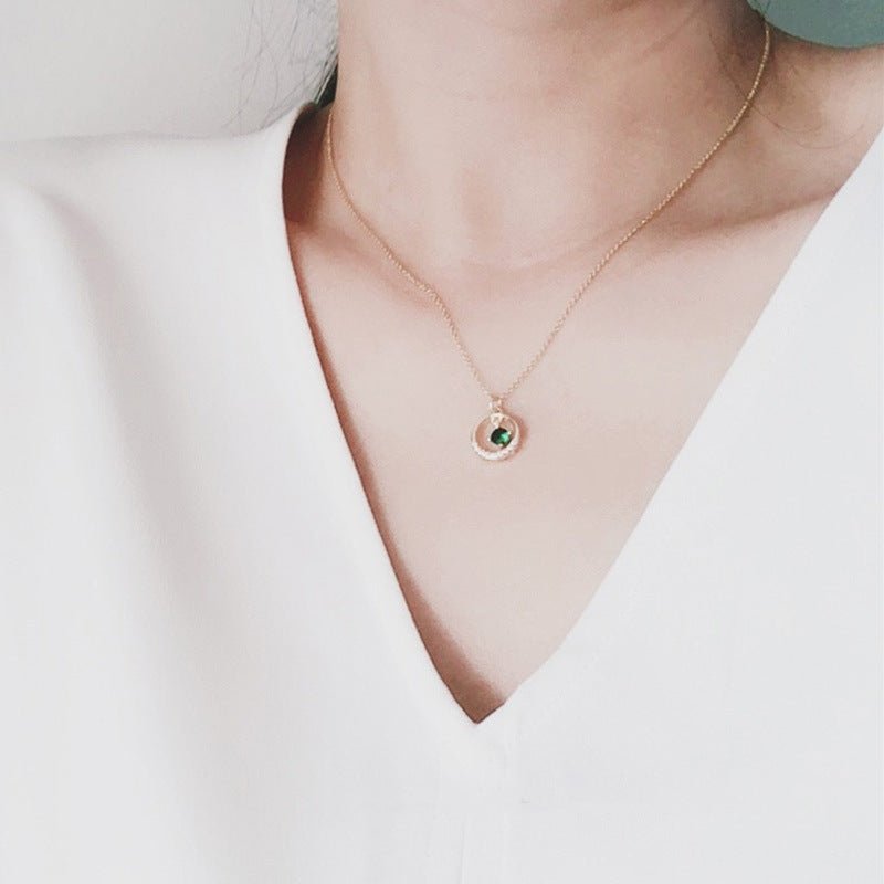 Baroque Emerald Necklace - Eva - Gold - Filled - Abbott Atelier